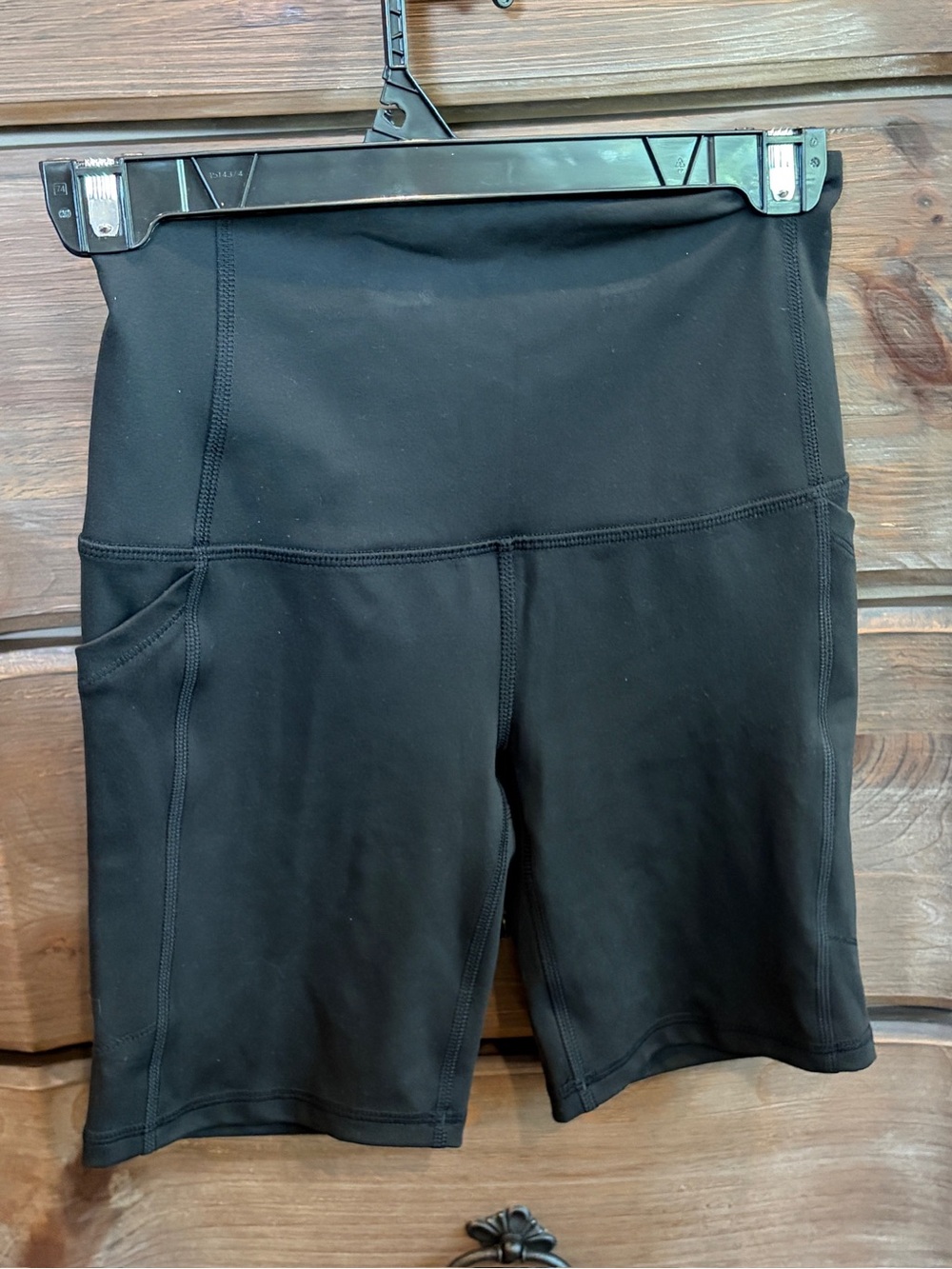 DSG High-Rise Black Women's Active Bike Shorts with Side Pocket